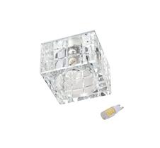 Spot Cristal K9 Quarto Gesso Embutir AC974 + Led 3W Branco Quente