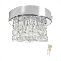 Spot Cristal Plafon Sobrepor Prateado Brilhoso Bet45 + Led Spot Cristal Plafon Sobrepor Prateado Brilhoso Bet45 + Led