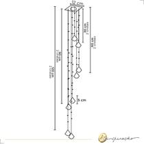 Spot Cromado c/ 8 Cristais 30/60/90/120cm