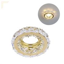 Spot De Cristal K9 Embutir Inox Dourado Redondo MR16 GU10 Lup62