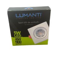 Spot de Embutir 5W Quadrado Branco 3000K Branco Quente - Lumanti