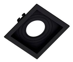 Spot de Embutir AR70 Recuado Quadrado Preto Com Soquete