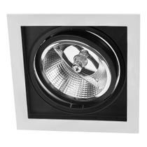 Spot de Embutir Conecta AR111 Quadrado Recuado Preto e Branco DL146AR111WB Bella