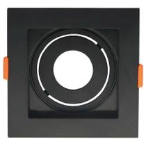 Spot de Embutir Conecta MR11 Quadrado Recuado Preto 10cm Evoled