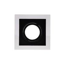 Spot de Embutir Conecta MR16 Dicroica Quadrado Recuado Branco e Preto 10cm Evoled