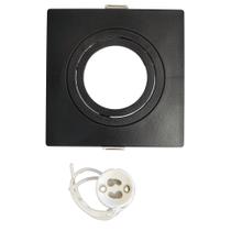 Spot de Embutir Embutido de Teto MR16 Quadrado Plano Preto