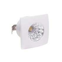 Spot de Embutir LED 1W Luz Amarela Bivolt Branco Quadrado LedArt