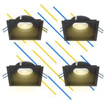 Spot De Embutir Orientável Preto Il 4706 Interlight 4 Unidades