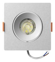 Spot De Embutir Quadrado Led 7w Luz Amarela Bronzeart