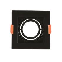 Spot de Embutir Quadrado Preto MR11 Mini Dicroica GU10 Direcionável Recuado 7,5cm Spot de Embutir Quadrado Preto MR11 Mini Dicroica GU10 Direcionável Recuado 7,5cm