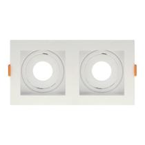 Spot De Embutir Quadrado Recuado Duplo Mr11 Direcionável Branco Spot De Embutir Quadrado Recuado Duplo Mr11 Direcionável Branco
