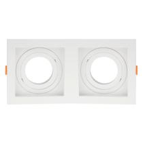 Spot De Embutir Quadrado Recuado Duplo Mr16 Direcionável Branco Spot De Embutir Quadrado Recuado Duplo Mr16 Direcionável Branco