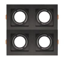 Spot de Embutir Quadrado Recuado Quadruplo Mr16 Direcionável Spot de Embutir Quadrado Recuado Quadruplo Mr16 Direcionável