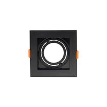 Spot De Embutir Recuado Blumenau Clean Para Lâmpada Mr16 Gu10 Quadrado Bivolt Preto