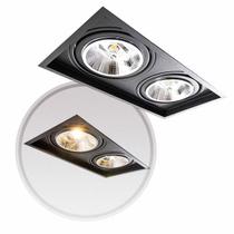 Spot de Embutir Recuado Duplo Fit Click Alumínio Preto P/ 2xAR111 ST2986