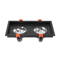 Spot de Embutir Recuado Nordecor Loyo para 2 Lâmpadas AR70 GU10 Preto Spot de Embutir Recuado Nordecor Loyo para 2 Lâmpadas AR70 GU10 Preto