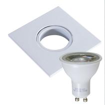 Spot de embutir rente orientável em alumínio injetado + lâmpada LED dicróica GU10 MR16 6w 6000k STL74