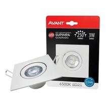 Spot de LED 6500K 3W quadrado - Luz Branca