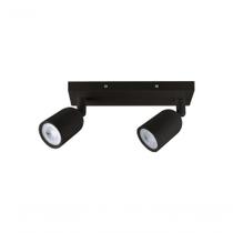 Spot De Led Direct Duplo Mr16 Linear 8w Preto Taschibra 3000k Luz Quente