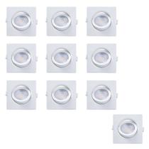 Spot De Led Quadrado Alltop 7w Taschibra 3000k Kit C/ 10 Pçs