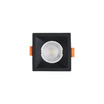 Spot de Led Recuado Blumenau 6w Quadrado Preto Bivolt 6500k Luz Branca