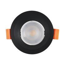 Spot De Led Recuado Embutir Redondo 6w Bivolt Preto Blumenau 4100k Luz Neutra