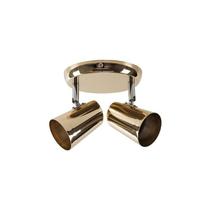 Spot de Sobrepor New Short - 2 Lâmp - Base GU10 (50W máx) - Haste Cromada - Cobre Spot de Sobrepor New Short - 2 Lâmp - Base GU10 (50W máx) - Haste Cromada - Cobre