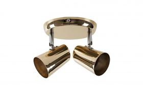 Spot de Sobrepor New Short 2xE27 60W Crom/Cobre Spot de Sobrepor New Short 2xE27 60W Crom/Cobre