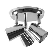 Spot De Sobrepor New Short Triplo Direcionável 3xe27 Cromado Llum Spot De Sobrepor New Short Triplo Direcionável 3xe27 Cromado Llum