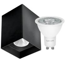 Spot de Sobrepor Quadrado Preto Direcionável com LED 6500K Spot de Sobrepor Quadrado Preto Direcionável com LED 6500K