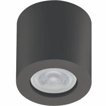 Spot de Sobrepor Redondo Preto Bivolt MR16 Luminária de Teto em Poliestireno Dital Zoom Spot de Sobrepor Redondo Preto Bivolt MR16 Luminária de Teto em Poliestireno Dital Zoom
