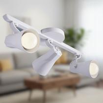 Spot De Trilho Sobrepor Faro 3 Lâmpadas E27 PP Ideal Praia Maresia Branco