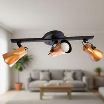 Spot De Trilho Sobrepor Faro 3 Lâmpadas E27 PP Ideal Praia Maresia Cobre