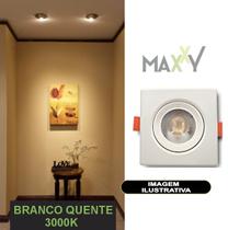 Spot Dicroica Quadrado Direcionável LED SMD 3W Quente - Maxxy