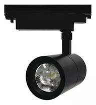 Spot Direcionável Led 10w Para Trilho Magnético Preto 3000k