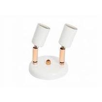 Spot Duplo De Alumínio 2xE27 Branco/Cobre - Click Injet