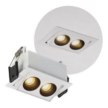 Spot Duplo de Embutir Downlight Powerus Direcionável 38 LED 4W Amarelo IRC90 6633 ST3297 Spot Duplo de Embutir Downlight Powerus Direcionável 38 LED 4W Amarelo IRC90 6633 ST3297