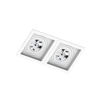 Spot Duplo Embutir Quadrado Recuado Branco Para Ar70 Gu10 Spot Duplo Embutir Quadrado Recuado Branco Para Ar70 Gu10