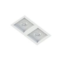 Spot Duplo Embutir Quadrado Recuado Branco Para Par20 E27 Spot Duplo Embutir Quadrado Recuado Branco Para Par20 E27