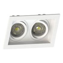 Spot Duplo Embutir Quadrado Recuado Dicroica Mr16 Branco - Save Energy