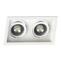 Spot Duplo Embutir Quadrado Recuado Par20 Branco