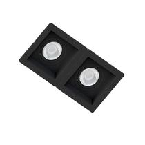 Spot Duplo Embutir Quadrado Recuado Preto Para Mini Dicróica Gu10 Mr11