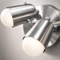 Spot Duplo na Canopla em alumínio Para 02 lâmpadas Padrão E27 Direcionável 360 Graus Ideal para Sala, Lavabo, Quarto, Banheiro, Quintal, entre outros