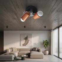 Spot Duplo na Canopla em alumínio Para 02 lâmpadas Padrão E27 Direcionável 360 Graus Ideal para Sala, Lavabo, Quarto, Banheiro, Quintal, entre outros