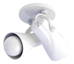 Spot Duplo Octa 2 Direcionável Bocal E27 Branco Teto 110V/22 Spot Duplo Octa 2 Direcionável Bocal E27 Branco Teto 110V/22
