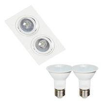 Spot Duplo Plano Save Energy Multi Branco + 2 Lâmpadas PAR20 7W 4000K Branco Neutro