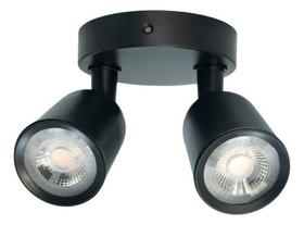Spot Duplo Preto De Sobrepor Com Led Amarelo Inspire