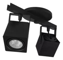 Spot Duplo Sobrepor Direcionável Quadrado M2390hcd - Preto
