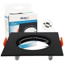 Spot Emb Quadrado Fixo Preto C/ Soquete Gu10 Sem Lâmpada Spot Emb Quadrado Fixo Preto C/ Soquete Gu10 Sem Lâmpada