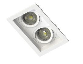 Spot Embutido Branco ABS Recuado Direcionável Para 2xMR16 Dicroica